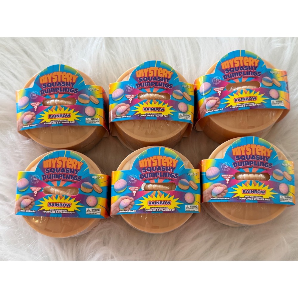 Royal Deluxe Mystery Squashy Dumplings Rainbow Fidget Toy Steamer Pot 6pk